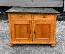 Load image into Gallery viewer, ANTIQUE 19TH CENTURY FRENCH PINE &amp; MARBLE TOPPED CUPBOARD, c1900
