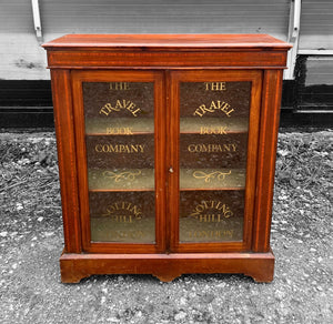 ANTIQUE 19th CENTURY ENGLISH WALNUT & GLAZED DISPLAY CABINET, c1900