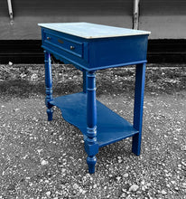 Load image into Gallery viewer, ANTIQUE 19th CENTURY FRENCH OAK PAINTED &amp; MARBLE TOPPED CONSOLE TABLE, c1900
