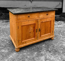 Load image into Gallery viewer, ANTIQUE 19TH CENTURY FRENCH PINE &amp; MARBLE TOPPED CUPBOARD, c1900
