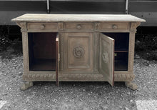 Load image into Gallery viewer, ANTIQUE 19th CENTURY FRENCH ORNATE OAK PAINTED SIDEBOARD, c1900
