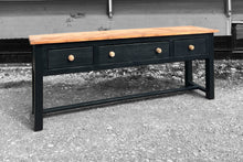 Load image into Gallery viewer, LARGE ANTIQUE 19th CENTURY ENGLISH PINE &amp; BLACK PAINTED CONSOLE HALL TABLE, c1900
