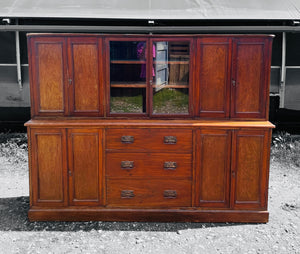 LARGE ANTIQUE 19th CENTURY ENGLISH PITCH PINE DRESSER, c1900