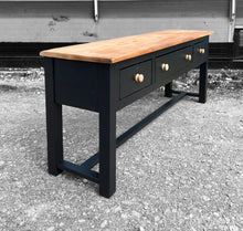 Load image into Gallery viewer, LARGE ANTIQUE 19th CENTURY ENGLISH PINE &amp; BLACK PAINTED CONSOLE HALL TABLE, c1900
