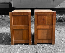 Load image into Gallery viewer, ANTIQUE 19th CENTURY FRENCH PAIR OF LIMED OAK &amp; MARBLE TOPPED BEDSIDE TABLES, c1900
