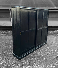 Load image into Gallery viewer, LARGE 19th CENTURY ENGLISH PINE BLACK PAINTED HOUSEKEEPERS KITCHEN CUPBOARD, c1900
