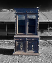 Load image into Gallery viewer, LARGE ANTIQUE 19th CENTURY FRENCH CARVED LIMED OAK &amp; GLAZED DRESSER, c1900
