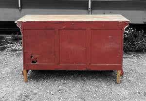 ANTIQUE 19th CENTURY FRENCH ORNATE OAK PAINTED SIDEBOARD, c1900