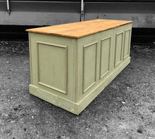 Load image into Gallery viewer, LARGE 20th CENTURY FRENCH PAINTED &amp; PINE TOPPED SHOP COUNTER / KITCHEN ISLAND
