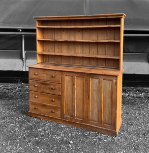 LARGE ANTIQUE 19th CENTURY IRISH PINE DRESSER, c1900