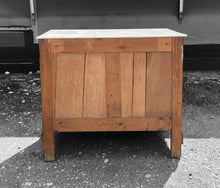 Load image into Gallery viewer, ANTIQUE 19th CENTURY FRENCH BLACK PAINTED &amp; MARBLE TOPPED CHEST OF DRAWERS, c1900
