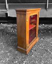 Load image into Gallery viewer, ANTIQUE 19th CENTURY FRENCH BURR WALNUT &amp; GLAZED DISPLAY CABINET, c1900
