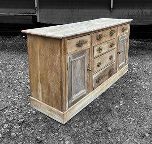 ANTIQUE 19TH CENTURY ENGLISH PINE DRESSER BASE SIDEBOARD, c1900