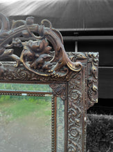 Load image into Gallery viewer, LARGE ANTIQUE 19th CENTURY FRENCH ORNATE GILTWOOD OVERMANTLE WALL MIRROR, c1880
