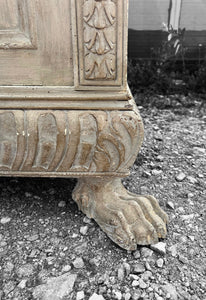 ANTIQUE 19th CENTURY FRENCH ORNATE OAK PAINTED SIDEBOARD, c1900