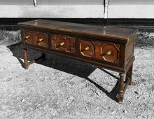 Load image into Gallery viewer, ANTIQUE 18th CENTURY ENGLISH OAK JACOBEAN DRESSER BASE, c1800
