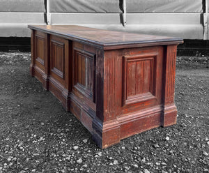 LARGE ANTIQUE 19th CENTURY ENGLISH PINE & OAK TOPPED SHOP COUNTER, C1900