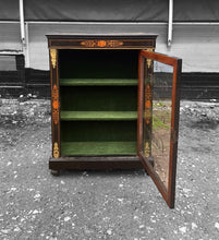 Load image into Gallery viewer, ANTIQUE 19th CENTURY EBONISED  &amp; GLAZED DISPLAY CABINET, c1900
