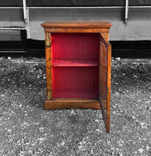 Load image into Gallery viewer, ANTIQUE 19th CENTURY FRENCH BURR WALNUT &amp; GLAZED DISPLAY CABINET, c1900
