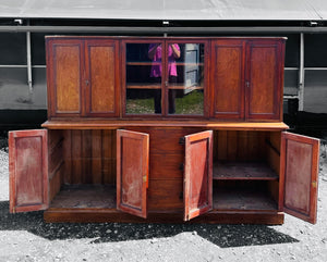 LARGE ANTIQUE 19th CENTURY ENGLISH PITCH PINE DRESSER, c1900