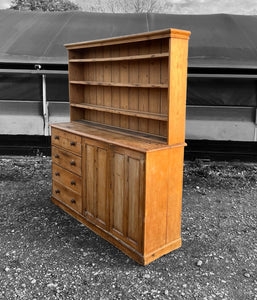 LARGE ANTIQUE 19th CENTURY IRISH PINE DRESSER, c1900