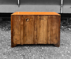 ANTIQUE 19th CENTURY ENGLISH PINE CAMPAIGN CHEST OF DRAWERS, c1880