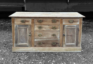 ANTIQUE 19TH CENTURY ENGLISH PINE DRESSER BASE SIDEBOARD, c1900