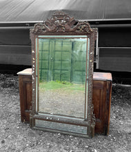 Load image into Gallery viewer, LARGE ANTIQUE 19th CENTURY FRENCH ORNATE GILTWOOD OVERMANTLE WALL MIRROR, c1880
