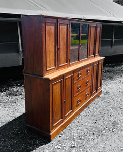 LARGE ANTIQUE 19th CENTURY ENGLISH PITCH PINE DRESSER, c1900