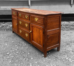 LARGE ANTIQUE 19th CENTURY ENGLISH OAK DRESSER BASE, c1840