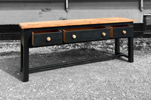 Load image into Gallery viewer, LARGE ANTIQUE 19th CENTURY ENGLISH PINE &amp; BLACK PAINTED CONSOLE HALL TABLE, c1900
