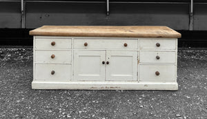 LARGE ANTIQUE 19th CENTURY ENGLISH PINE & PAINTED DRESSER BASE, c1900