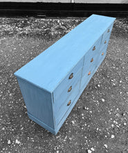 Load image into Gallery viewer, LARGE 20th CENTURY ENGLISH PINE PAINTED BANK OF 9 DRAWERS
