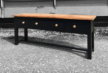 Load image into Gallery viewer, LARGE ANTIQUE 19th CENTURY ENGLISH PINE &amp; BLACK PAINTED CONSOLE HALL TABLE, c1900
