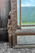 Load image into Gallery viewer, LARGE ANTIQUE 19th CENTURY FRENCH ORNATE GILTWOOD OVERMANTLE WALL MIRROR, c1880
