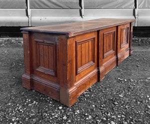 LARGE ANTIQUE 19th CENTURY ENGLISH PINE & OAK TOPPED SHOP COUNTER, C1900