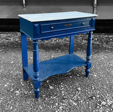 Load image into Gallery viewer, ANTIQUE 19th CENTURY FRENCH OAK PAINTED &amp; MARBLE TOPPED CONSOLE TABLE, c1900
