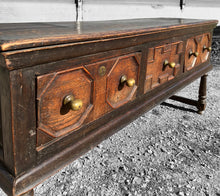 Load image into Gallery viewer, ANTIQUE 18th CENTURY ENGLISH OAK JACOBEAN DRESSER BASE, c1800
