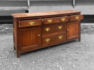 LARGE ANTIQUE 19th CENTURY ENGLISH OAK DRESSER BASE, c1840