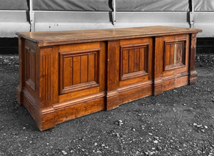 LARGE ANTIQUE 19th CENTURY ENGLISH PINE & OAK TOPPED SHOP COUNTER, C1900