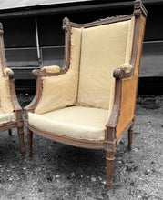 Load image into Gallery viewer, ANTIQUE 19th CENTURY FRENCH PAIR OF ORNATE LIMED OAK ARMCHAIRS, c1900
