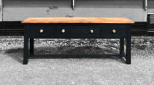 Load image into Gallery viewer, LARGE ANTIQUE 19th CENTURY ENGLISH PINE &amp; BLACK PAINTED CONSOLE HALL TABLE, c1900
