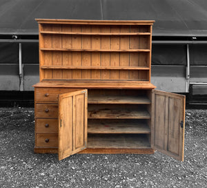 LARGE ANTIQUE 19th CENTURY IRISH PINE DRESSER, c1900