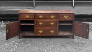 LARGE ANTIQUE 19th CENTURY ENGLISH OAK DRESSER BASE, c1840