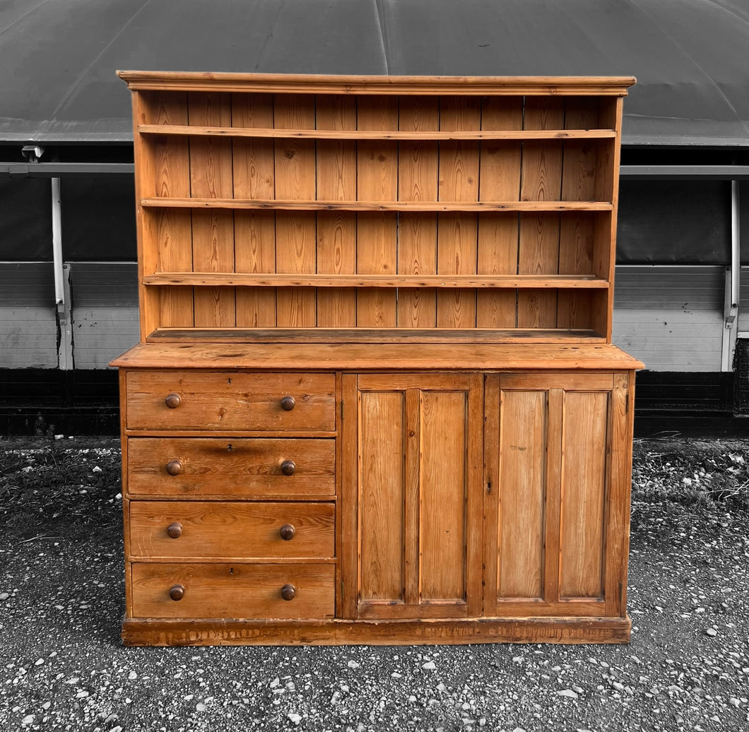 LARGE ANTIQUE 19th CENTURY IRISH PINE DRESSER, c1900