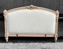 Load image into Gallery viewer, ANTIQUE 19th CENTURY FRENCH ORNATE PAINTED &amp; UPHOLSTERED DOUBLE BED, c1900
