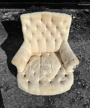 Load image into Gallery viewer, ANTIQUE 19th CENTURY FRENCH NAPOLEON III DECONSTRUCTED BUTTON BACK ARMCHAIR, c1900
