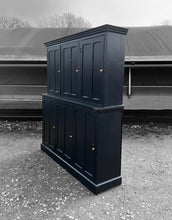 Load image into Gallery viewer, LARGE ANTIQUE 19th CENTURY ENGLISH PINE &amp; PAINTED HOUSEKEEPERS CUPBOARD, c1900
