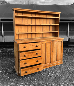 LARGE ANTIQUE 19th CENTURY IRISH PINE DRESSER, c1900