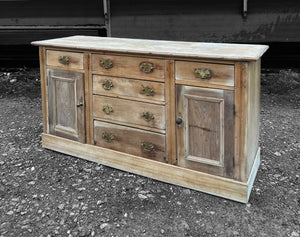 ANTIQUE 19TH CENTURY ENGLISH PINE DRESSER BASE SIDEBOARD, c1900